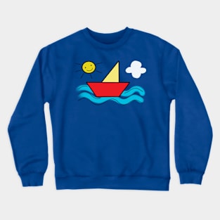 Cartoon boat Crewneck Sweatshirt